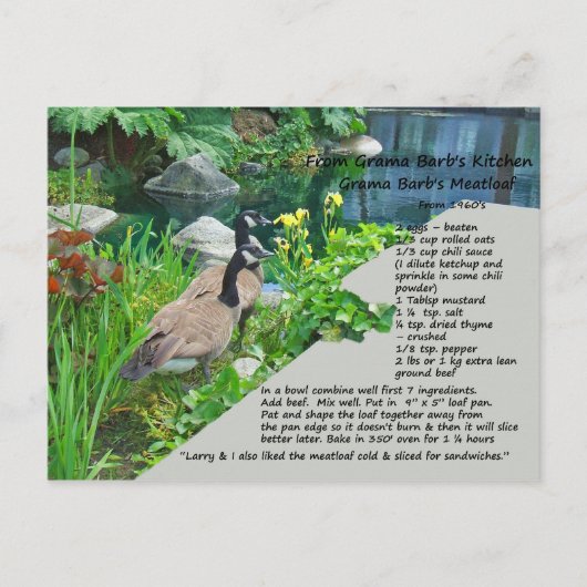 2枚のレシピはがき ポストカード (正面)