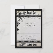 2枚のヴィンテージ・ショービル招待状の受付カード 出欠カード (裏面)