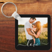 2枚の両面テンプレートラブ文字メタル キーホルダー (正面)