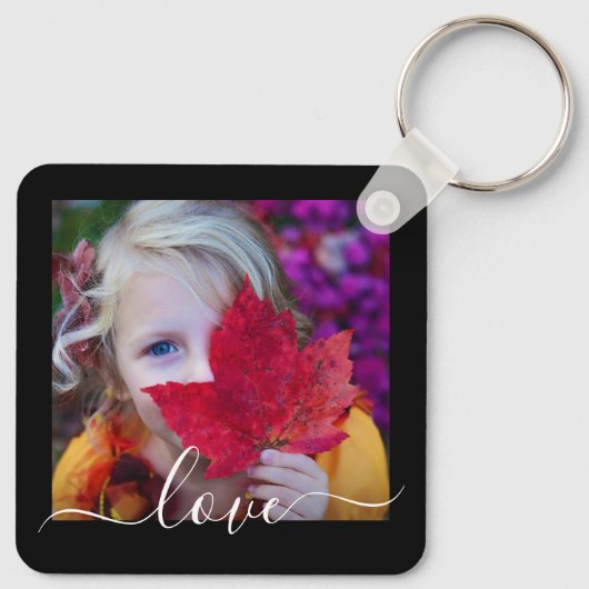 2枚の両面テンプレートラブ文字メタル キーホルダー (裏面)