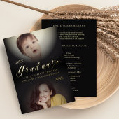 2枚の写モダン真を卒業 箔招待状