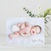 2枚の写真ありがとうベビー発表 案内状 (スタンド正面)