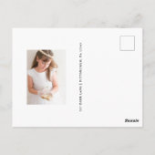 2枚の写真がクロスするファーストコミュニオンの感謝 黒 ポストカード (裏面)