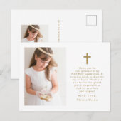 2枚の写真がクロスする初領聖体 感謝カード ポストカード (正面/裏面)