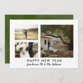 2枚の写真がハッピーニューイヤーミニマリスト シーズンカード (正面/裏面)