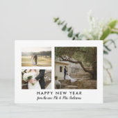 2枚の写真がハッピーニューイヤーミニマリスト シーズンカード (スタンド正面)