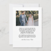 2枚の写真が入ったシンプルな結婚式のお礼カード サンキューカード (裏面)