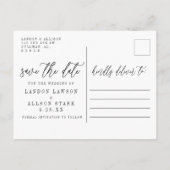 2枚の写真が日付カードを保存 インビテーションポストカード (裏面)