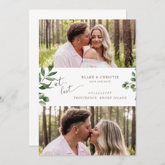 2枚の写真が最後結婚に セーブザデート (正面/裏面)
