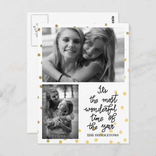 2枚の写真が脚本に残る1年の中で最も素晴らしい時 ポストカード (正面/裏面)