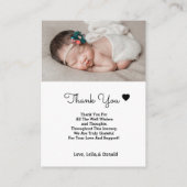 2枚の写真が誕生のお知らせ |カー生まれたばかりのド エンクロージャーカード (裏面)