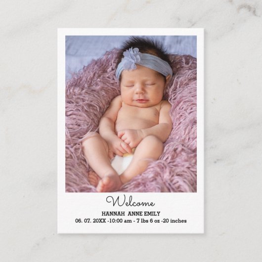 2枚の写真が誕生のお知らせ |カー生まれたばかりのド エンクロージャーカード (正面)