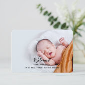 2枚の写真が誕生のお知らせ |新生児 案内状 (スタンド正面)