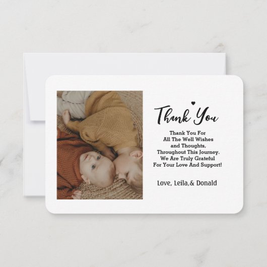 2枚の写真が誕生のお知らせ |新生児 案内状 (裏面)