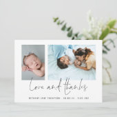 2枚の写真がScript Loveの感謝してい誕生 案内状 (スタンド正面)