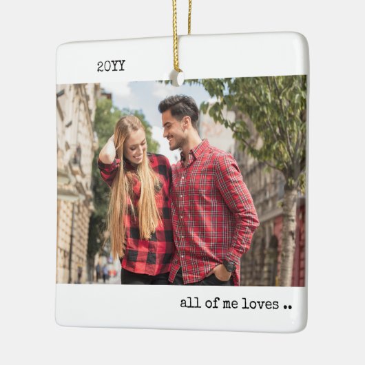 2枚の写真すべての私がミニマルな皆さんを愛する セラミックオーナメント (左)