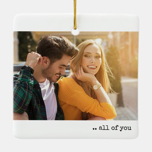 2枚の写真すべての私がミニマルな皆さんを愛する セラミックオーナメント (裏面)