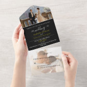 2枚の写真すべてを1枚の結婚式招待状、RSVP オールインワン招待状 (貼ってはがせる)