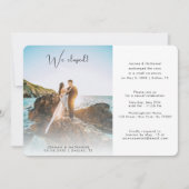 2枚の写真でおしゃれに 極秘結婚発表 招待状 (正面)