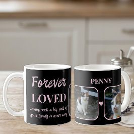 2枚の写真でペットを偲ぶメモリアルグッズ ブラック ピンク コーヒーマグカップ