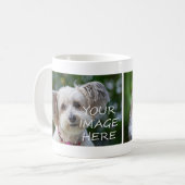 2枚の写真でペット猫の新しい写真を撮るDog Photo Mug コーヒーマグカップ (正面左)