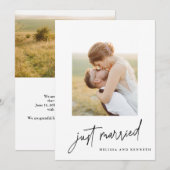 2枚の写真で叶えるJust Married ウェディング・エルペメント 案内状 (正面/裏面)