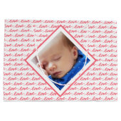 2枚の写真で愛の模様ピンク・バレンタイン ラージペーパーバッグ (裏面)