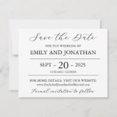 2枚の写真で日付カードを黒で保存 セーブザデート (裏面)