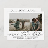 2枚の写真で日付カードを黒で保存 セーブザデート (正面/裏面)