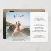 2枚の写真で極秘結婚発表 エレガントなデザイン 招待状 (正面/裏面)