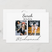 2枚の写真で見る、あなたは私のブライズメイドになってくれる？ 招待状 (正面/裏面)