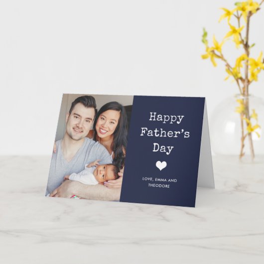 2枚の写真とタイプライター文字 |お父様の日 カード (黄色い花)