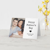 2枚の写真とタイプライター文字 |お父様の日 カード (黄色い花)