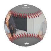 2枚の写真とタイプライター文字 |お父様の日 野球ボール (正面)