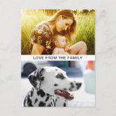 2枚の写真とメッセージをポストカード ポストカード (正面)