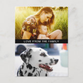 2枚の写真とメッセージをポストカード ポストカード (正面)