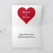 2枚の写真と名前ハートは私のバレンタインモザイク5x7 シーズンカード (内部)