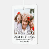 2枚の写真と子供の名前グランドキッズ メタルオーナメント (正面左)