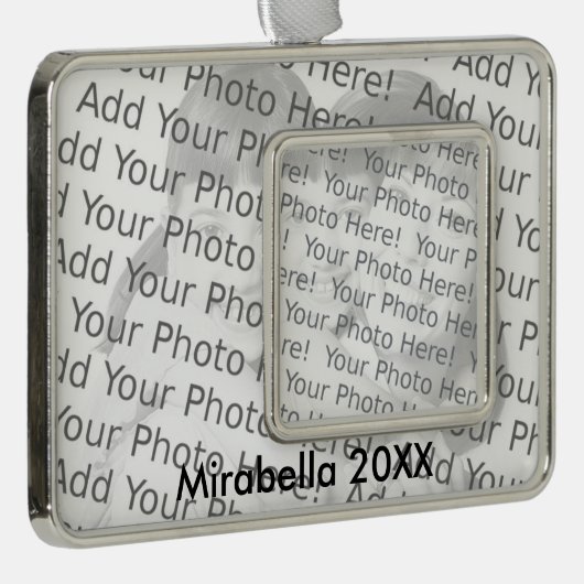 2枚の写真と文字 シルバープレートフレームオーナメント (右)