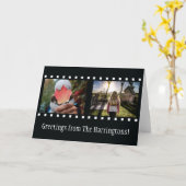 2枚の写真と文字「フィルムストリップ」グリーティングカード カード (黄色い花)