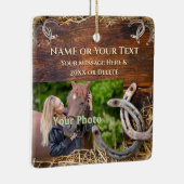 2枚の写真と贈パーソナライズされたり物(馬好き) セラミックオーナメント (右)