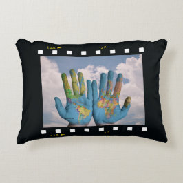 2枚の写真のカスタムテンプレート装飾用クッション アクセントクッション