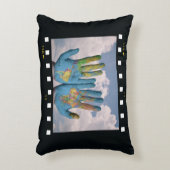 2枚の写真のカスタムテンプレート装飾用クッション アクセントクッション (正面(垂直))