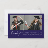 2枚の写真のコラージュモダンデザイン サンキューカード (正面)