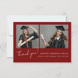 2枚の写真のコラージュモダンデザイン サンキューカード