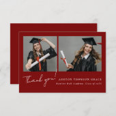 2枚の写真のコラージュモダンデザイン サンキューカード (正面/裏面)