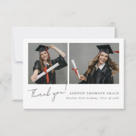 2枚の写真のコラージュモダンデザイン サンキューカード