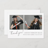 2枚の写真のコラージュモダンデザイン サンキューカード (正面/裏面)