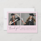 2枚の写真のコラージュモダンデザイン サンキューカード (正面)