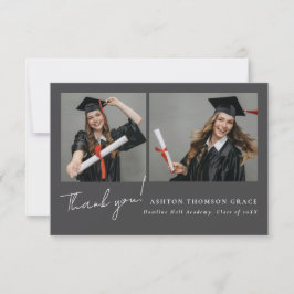 2枚の写真のコラージュモダンデザイン サンキューカード